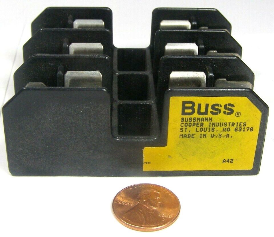 Bussmann Fuse Holder Block A42   3-Fuse   Approx. 3x2-1/2x1&quot;   ZAC - $12.95