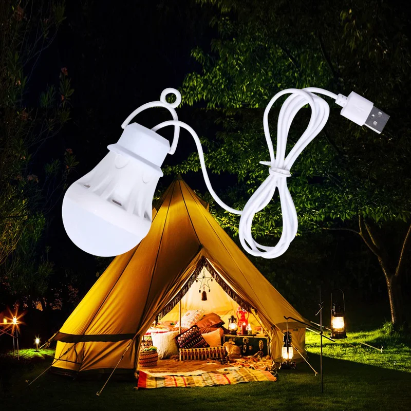 LED Lantern Portable Camping Lamp Mini Bulb 5V LED USB Power Book Light LED - £6.20 GBP