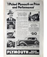 Plymouth Build Great Cars great of price and performance - 1936 Vintage ... - $224.56 MXN