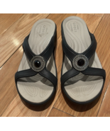 Crocs Sanra Beaded Flip-Flop Sandals Women’s Size 8 Black &amp; Lt. Gray - €20,63 EUR