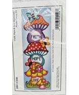 Design Works Crafts Faith Hope Love Mushrooms Wall Hanging Plastic Canva... - $20.56