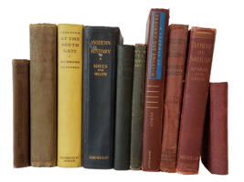 Vintage Antique Book Lot 10 Decorator Instant Library Bookshelf Staging Textbook - £37.97 GBP