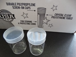 2 Whitman Large Dollar Round Clear Plastic Coin Storage Tubes w/ Screw On Caps - $7.49