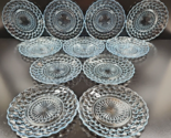 (11) Anchor Hocking Bubble Blue Bread Plates Set Vintage Textured Depres... - $66.20