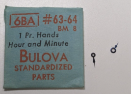 NOS Genuine Bulova 6BA BM 8 - HR/MIN Watch Hands Set/Pair #63-64 Blue - Modern - £10.27 GBP