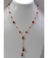 Dabby Reid Heidi Necklace Cognac Swarovski Crystal Dbl Dangle Y HDN6183G - £22.13 GBP