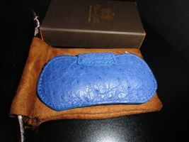 Brizard and Co Genuine Blue Ostrich V Cutter NIB image 4