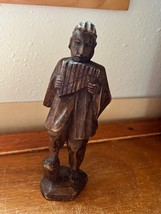 Vintage Carved Wood South American Person Playing a Flute Figurine – 7 i... - £8.17 GBP