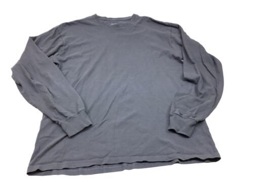 Primary image for Soffe Size Large Plain Gray T-shirt Long Sleeves Crew Neck Polyester