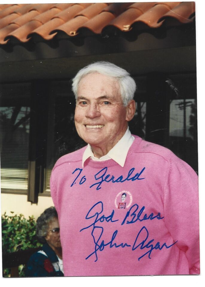 Signed Color, 3 1/2 by 5 inch Candid Photo-John Agar-Actor &amp; Shirley Tem... - $5.00