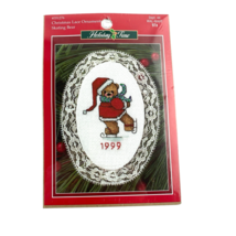 Leisure Arts Cross Stitch Ornament Kit Skating Bear Holiday Time 351279 - $11.54