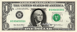 Bald George Washington on REAL Dollar Bill Money Cash Collectible - £6.95 GBP