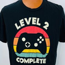 Play Station Level 2 Complete T Shirt XL Gamer JoyStick Controller Black... - $22.49