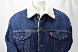 Levi’s Authentic Sherpa Lined Button Blue Denim Jacket Size XL - £86.74 GBP