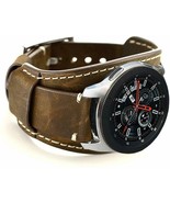 Samsung Galaxy Watch Band 46mm Vintage Rep/ment Genuine Leather Cuff Cof... - £37.36 GBP