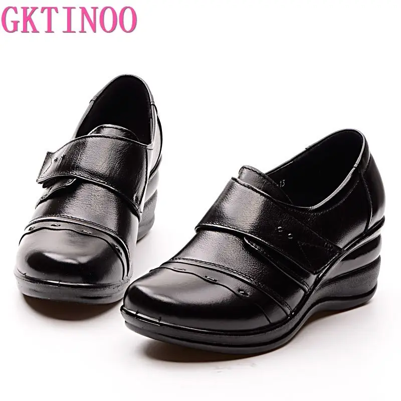 GKTINOO Leather Slip On Shoes Wal Shoes Woman Platform Casual Shoes Woman Sapato - £151.31 GBP
