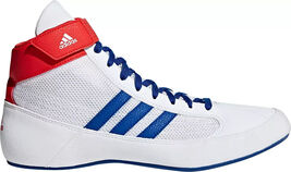 Adidas Men’s HVC 2 Wrestling Shoes White w/ Blue Stripes Size 8.5 - $49.99