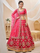 Bridal Lehenga Choli Bollywood Designer Indian Pink Wedding Lehenga Saree Sari - $156.50