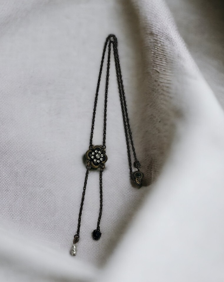 Clear Rhinestone Flower Tassel Faux Pearl & Stone Chain Link Necklace - $21.30 Clear Rhinestone Flower Tassel Faux Pearl & Stone Chain Link Necklace - $21.30