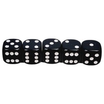 Yahtzee Texas Hold&#39;Em Replacement 5 Black Dice - Parker Brothers 2004 - $4.11 CAD