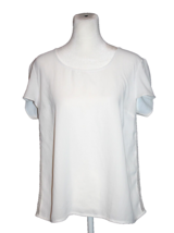 Brixon Ivy Shirt Top Women&#39;s Size Small S White Sheer Crochet Lace Cap S... - £14.09 GBP