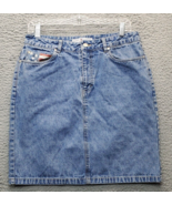 Tommy Hilfiger Pencil &amp; Straight Skirt Women 10 Blue Denim 100% Cotton P... - $324.79 MXN