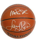 Magic Johnson signed Spalding I/O TB NBA Basketball w/ Larry Bird (silver sigs M - $334.95