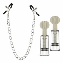 US Nipple Clamps Nipple Suckers Set With Chain Clip Enhancer Metal Sex Toy - £18.24 GBP