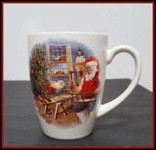 NEW RARE Pottery Barn Nostalgic Santa at Workbench Mug 10.75 OZ Stoneware - £23.52 GBP