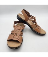 Clarks Women&#39;s Leisa Janna Tan leather sandals size 9 N - $46.29 CAD
