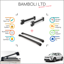 Bamboli 19&quot; Ski Carrier &amp; Black Cross Bar Set For Kia Stonic 19-Up 4pcs - $215.37