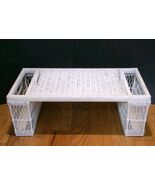 Vintage 1970's/1980's  White Wicker  Breakfast In Bed Tray  w/Removable ... - $89.99
