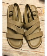 Naturalizer Women&#39;s Beige Leather Wedge Sandals Shoe Size 8.5 Wide NWOB - $659.71 MXN