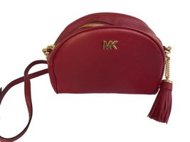 Michael Kors Ginny Medium Leather Crossbody Bag - Red With COA MSRP $198 - $53.73