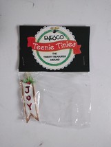 Vintage Enesco Teenie Tinies Christmas Joy Banner Mini Hanging Ornament ... - $9.75