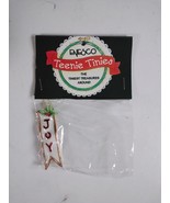 Vintage Enesco Teenie Tinies Christmas Joy Banner Mini Hanging Ornament ... - £7.66 GBP