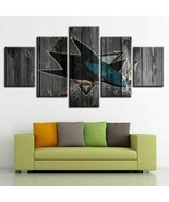 San Jose Sharks Hockey Five Piece No Frame Canvas Multi Panel Home Decor... - £24.18 GBP+