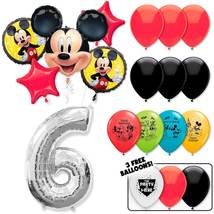 Mickey Mouse Deluxe Balloon Bouquet - Silver Number 6 - £24.40 GBP