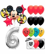Mickey Mouse Deluxe Balloon Bouquet - Silver Number 6 - $30.99