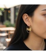 14K Gold Filled Anti Tarnish 3mm  Thick "Angel"Name Earring 4cm Diameter - $18.00