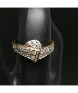 Vintage 3.1gram 14k Freeform Ring with .75 TCW Diamonds Size 7.5 - £254.00 GBP