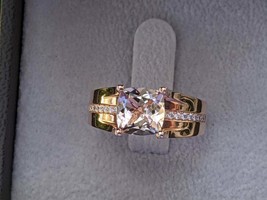 2Ct Cushion Cut VVS1/D Diamond Unique Women&#39;s Wedding Ring 14K Rose Gold Finish - £91.09 GBP
