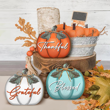 Thanksgiving Day Fall Sign Table Decorations for Home, 3 Pcs Wooden Fall Thanksg - $14.95