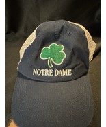 Notre Dame Shamrock Trucker Hat Navy Green Snapback Cap Captivating Mesh - $24.63 CAD