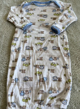 Gerber Boys White Blue Lion Teddy Bear Gown Handcovera 0-6 Months - $4.90