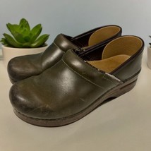 Dansko Clogs Women’s 39 nursing Shoes Moss Green Leather Slip On Professional 8 - £23.32 GBP