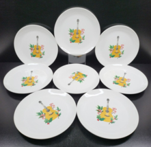 8 Dolly Parton Guitar Accent Salad Plate Set Christmas Holiday Holly Berries Lot - £69.80 GBP