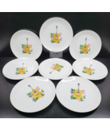 8 Dolly Parton Guitar Accent Salad Plate Set Christmas Holiday Holly Ber... - £70.73 GBP