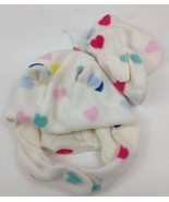 Baby Gap Girls Ivory Pastel Heart Fleece Hat Mittens Set 6-12 or 12-18mo... - $20.54 CAD