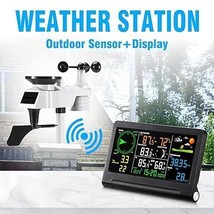 Weather Station Wireless Indoor Outdoor Sensor Lcd Rain Gauge Wind Temperature - £102.04 GBP